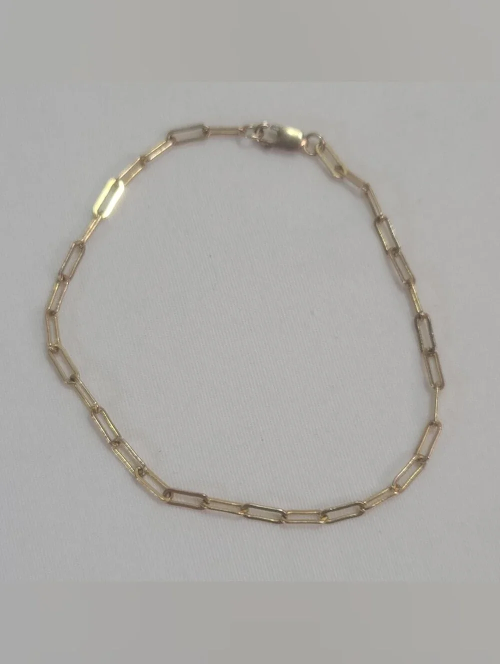 14k /20 Gold Filled Paperclip Chain Bracelet 7in.